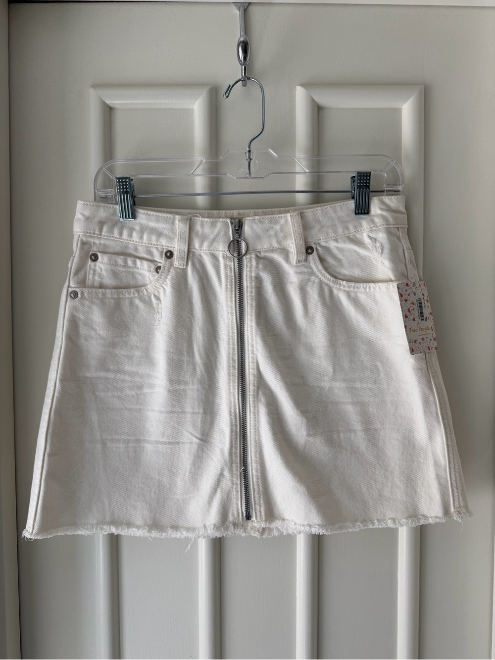 NWT Free People Vintage White Denim Mini Skirt